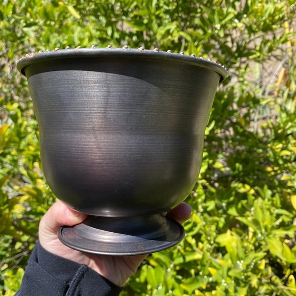 Accents Dark Bronze Metal Wedding Pedestal Centerpiece Compote Metal